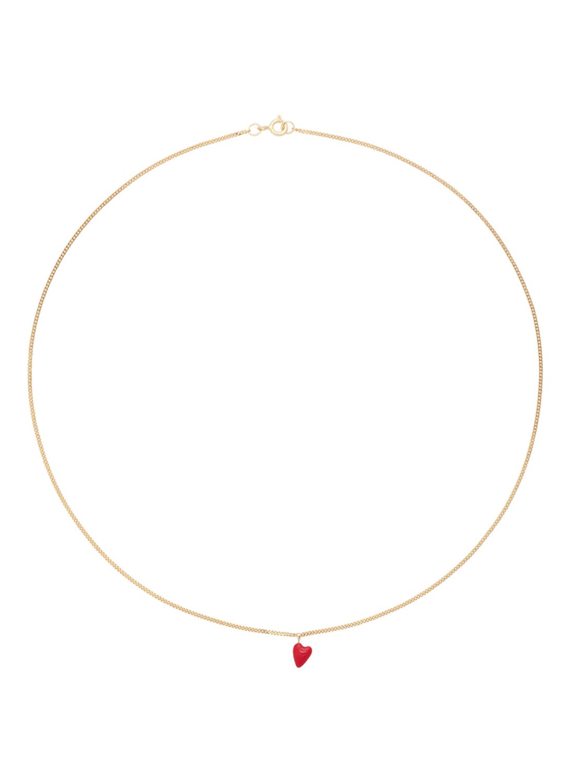 Anna + Nina Heart Beat ketting verguld  - voorkant goud