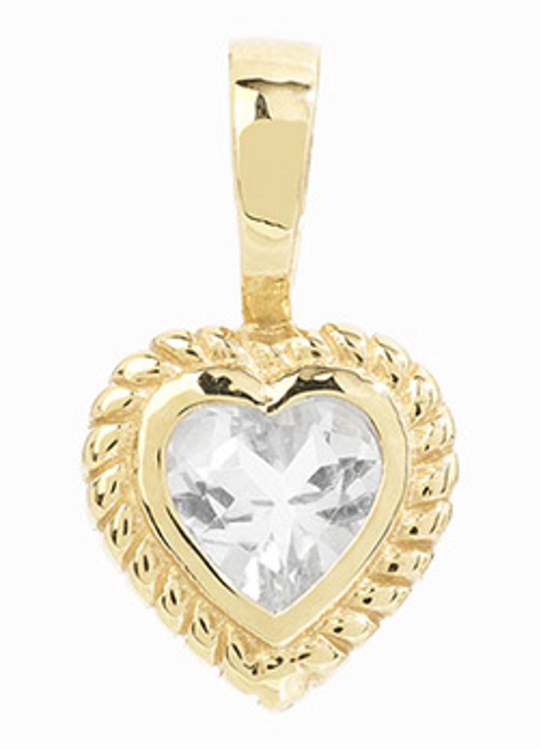 Anna + Nina Heart hanger van 14 karaat geelgoud - voorkant 2 geelgoud