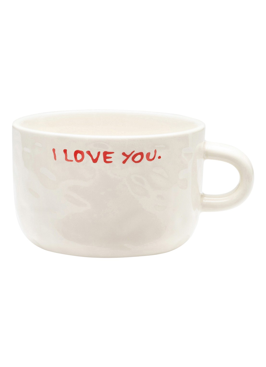 Anna + Nina I Love You cappuccino kopje 25 cl - voorkant wit