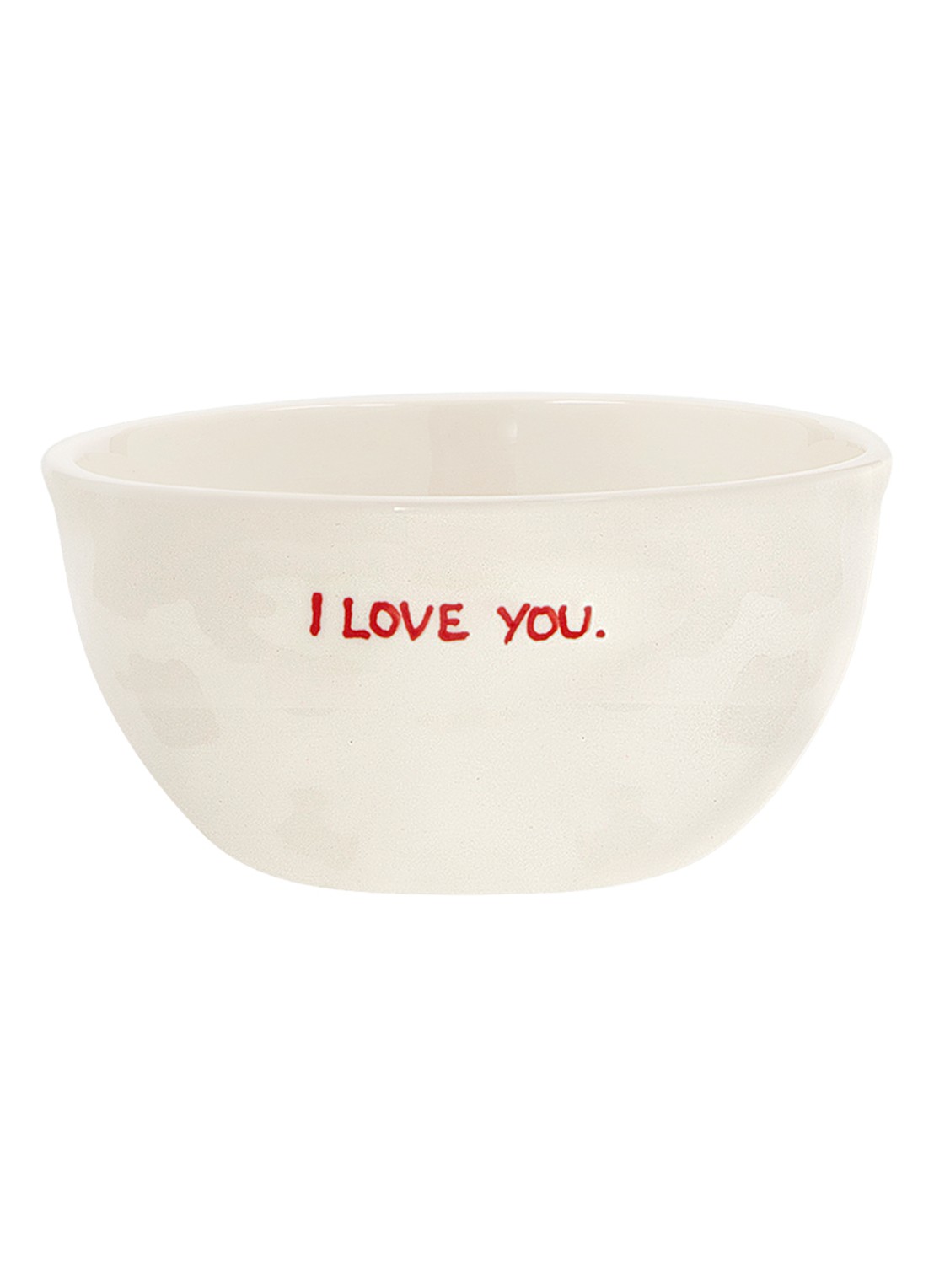 Anna + Nina I Love You kom 14 cm - voorkant wit