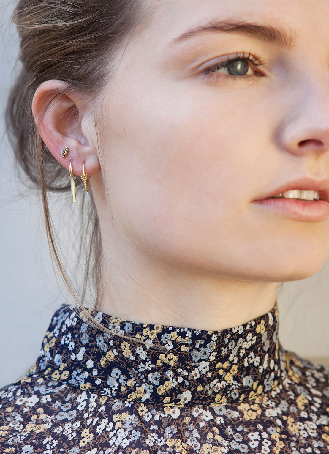 Anna + Nina Ingot oorringen verguld - detail goud