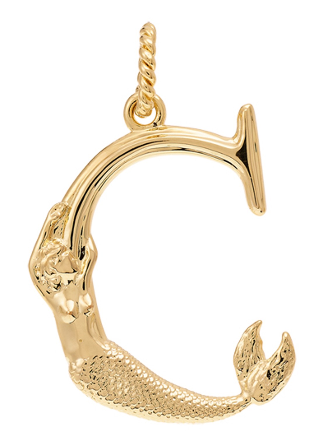 Anna + Nina Initial muse hanger C verguld - voorkant goud