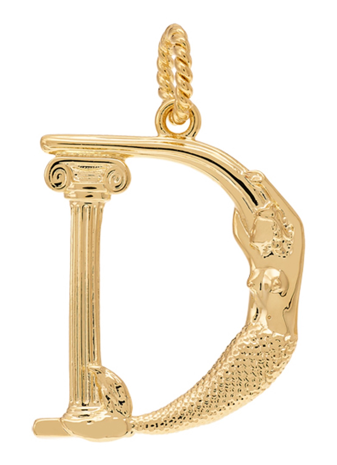 Anna + Nina Initial muse hanger D verguld  - voorkant goud
