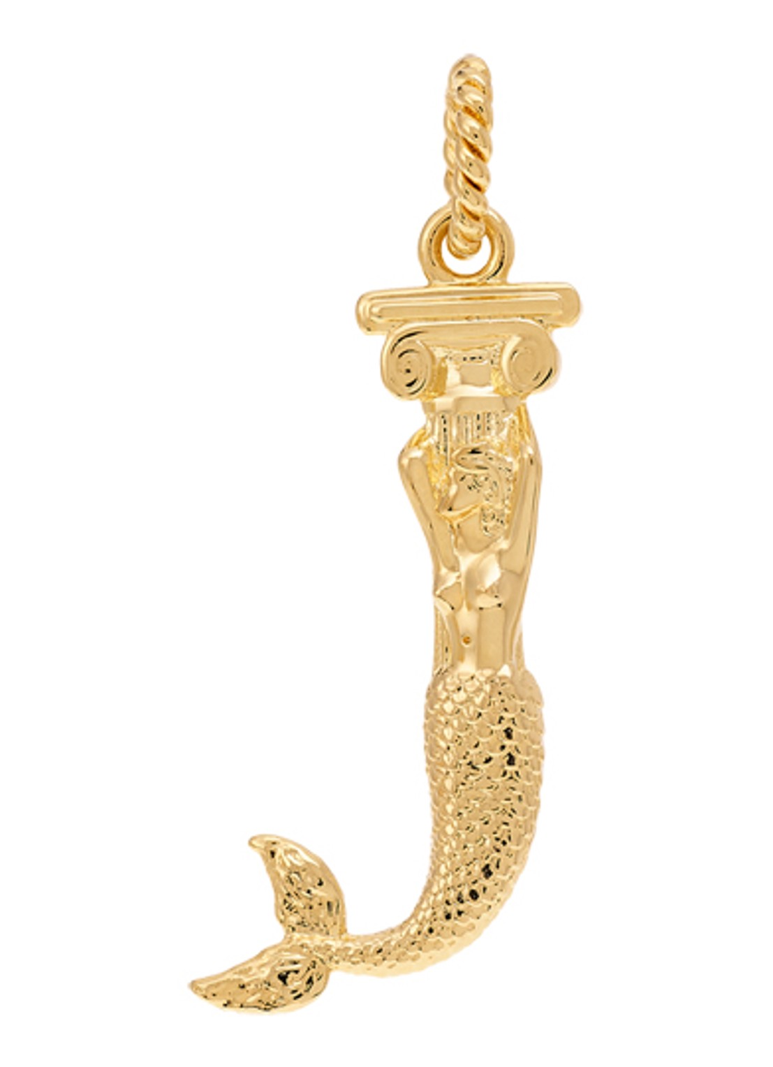 Anna + Nina Initial muse hanger J verguld - voorkant goud