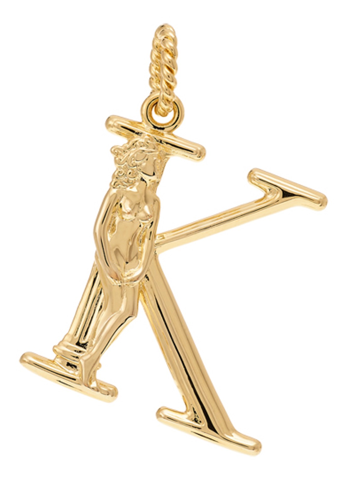 Anna + Nina Initial muse hanger K verguld - voorkant goud