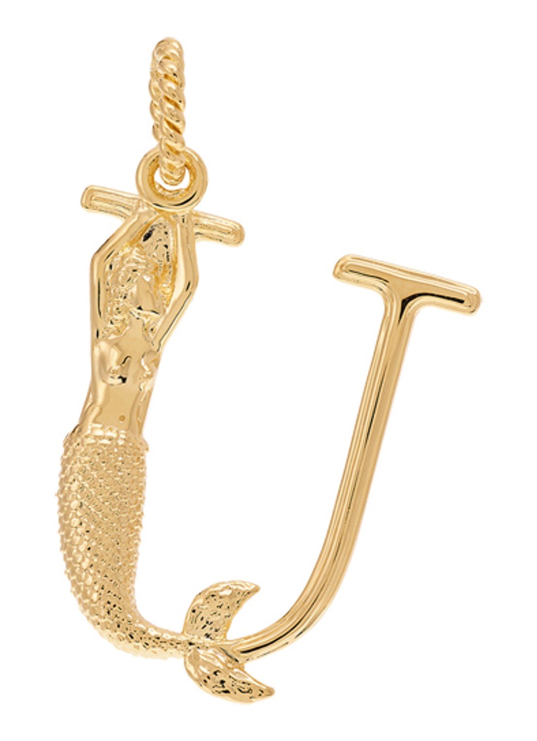 Anna + Nina Initial muse hanger U verguld - voorkant goud