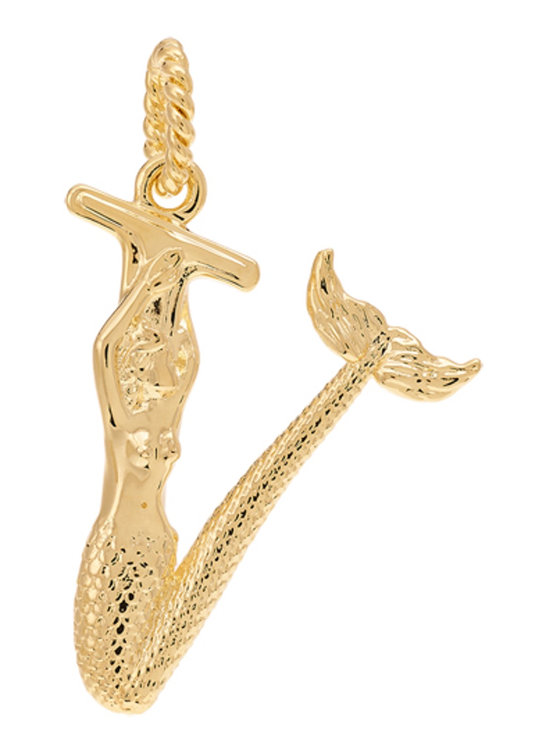 Anna + Nina Initial muse hanger V verguld  - voorkant goud