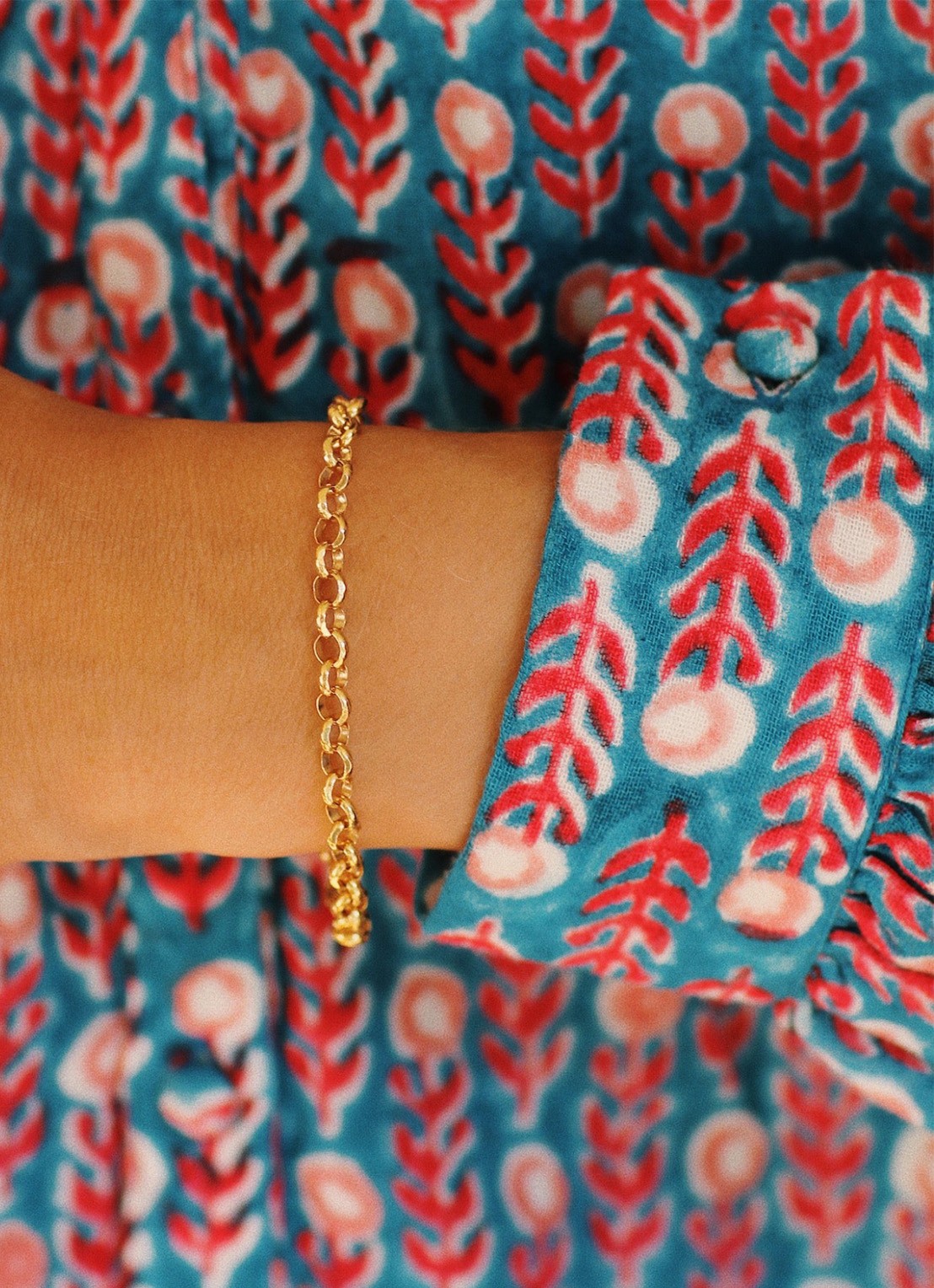 Anna + Nina Jasseron armband verguld  - detail goud