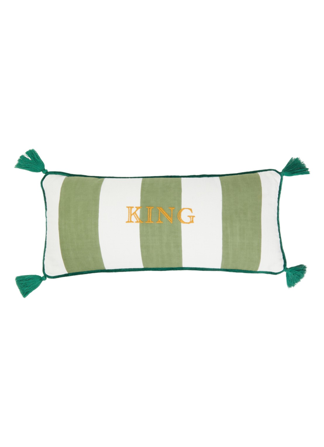 Anna + Nina King sierkussen 20 x 45 cm  - voorkant 3 groen