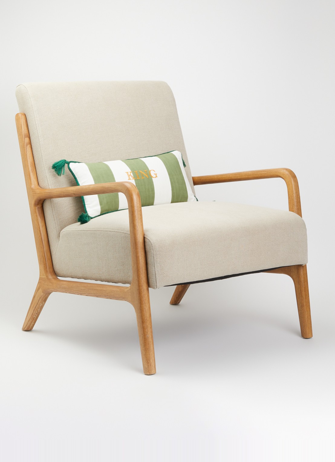 Anna + Nina King sierkussen 20 x 45 cm  - voorkant 4 groen