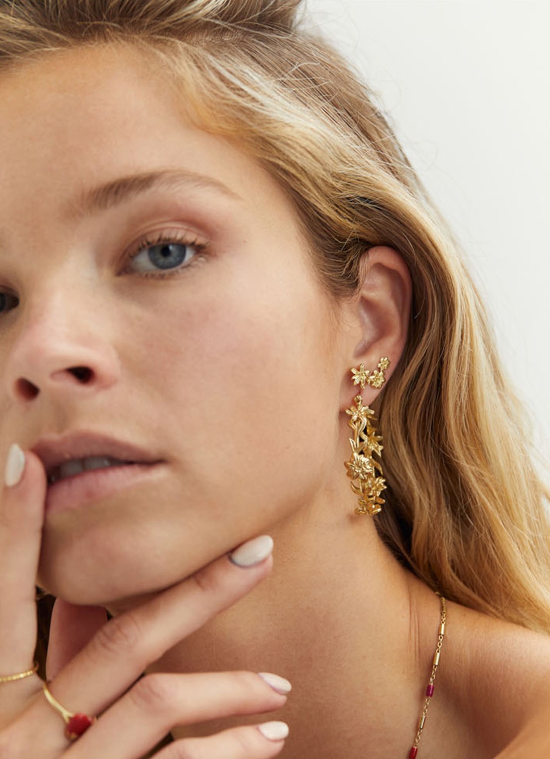 Anna + Nina La Perla ring verguld - voorkant 4 goud