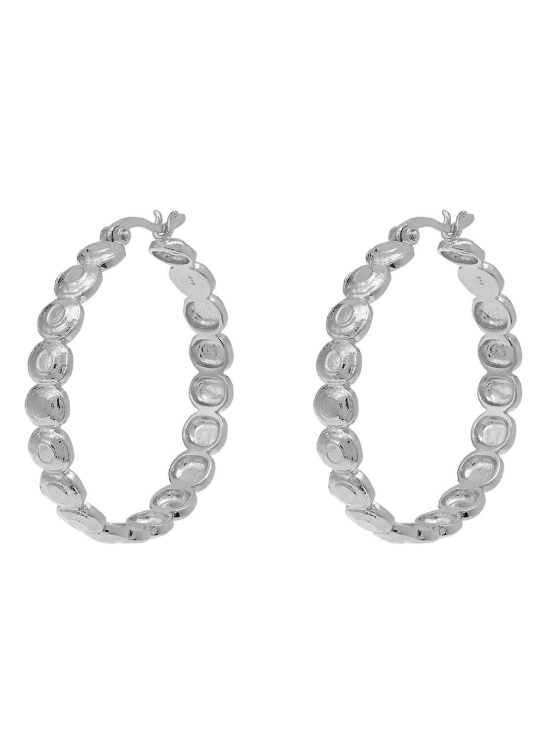 Anna + Nina Large Relic oorringen  - voorkant zilver
