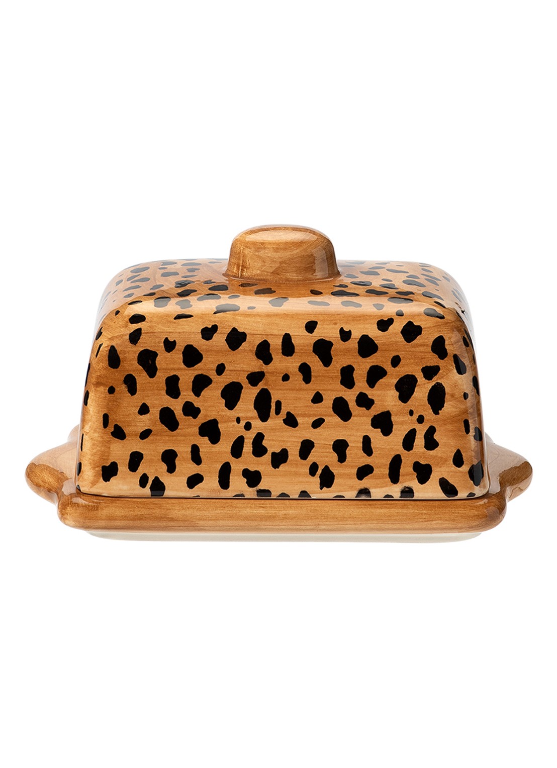 Anna + Nina Leopard botervloot 16,5 cm - voorkant bruin