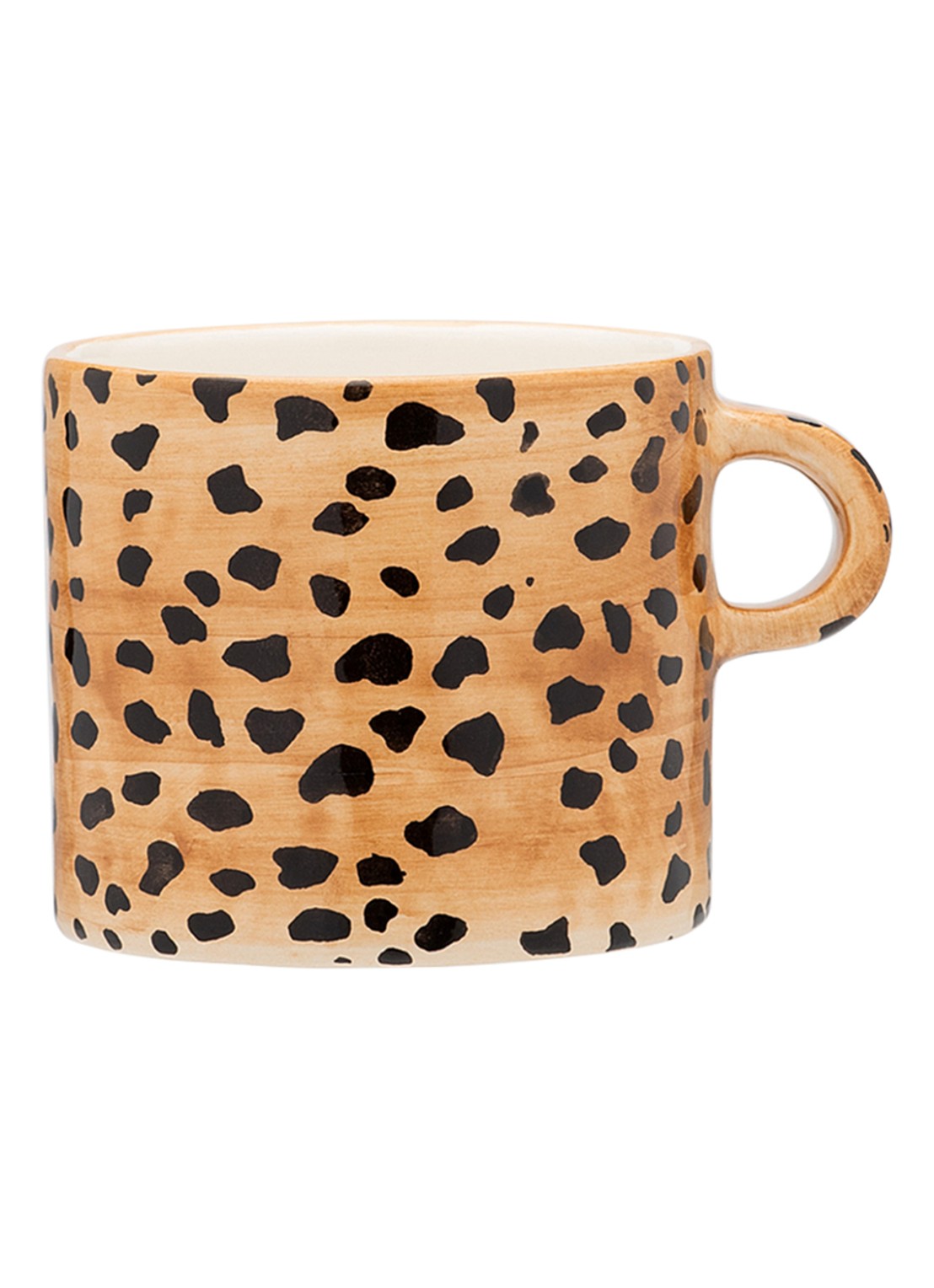 Anna + Nina Leopard mok 40 cl - voorkant oranjebruin