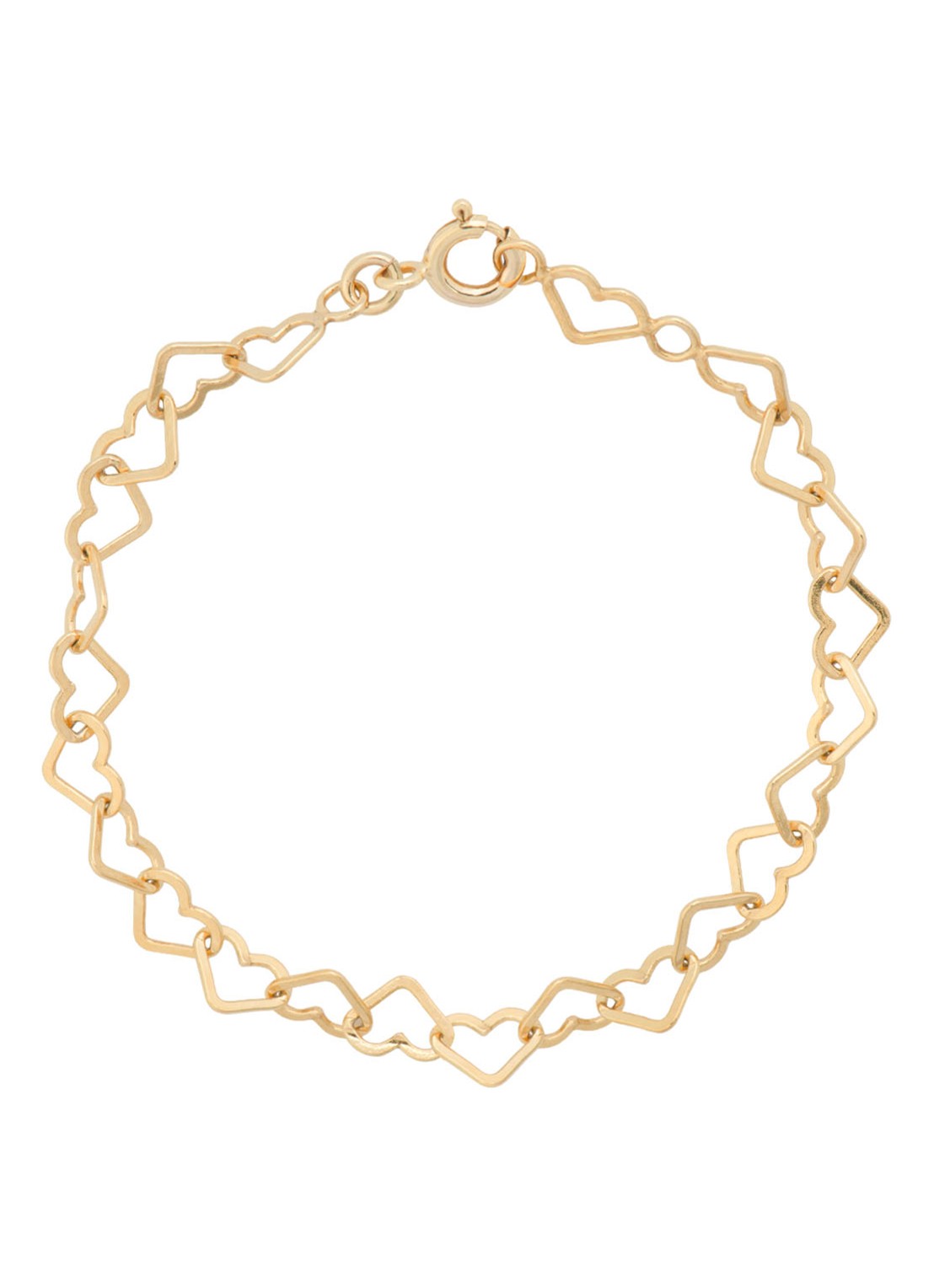 Anna + Nina Linked Hearts armband verguld  - voorkant goud