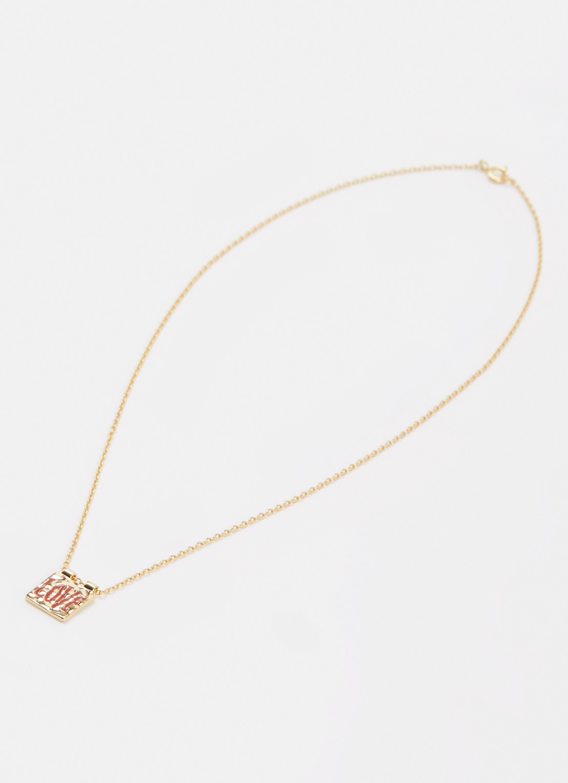 Anna + Nina Love Note ketting verguld - detail goud