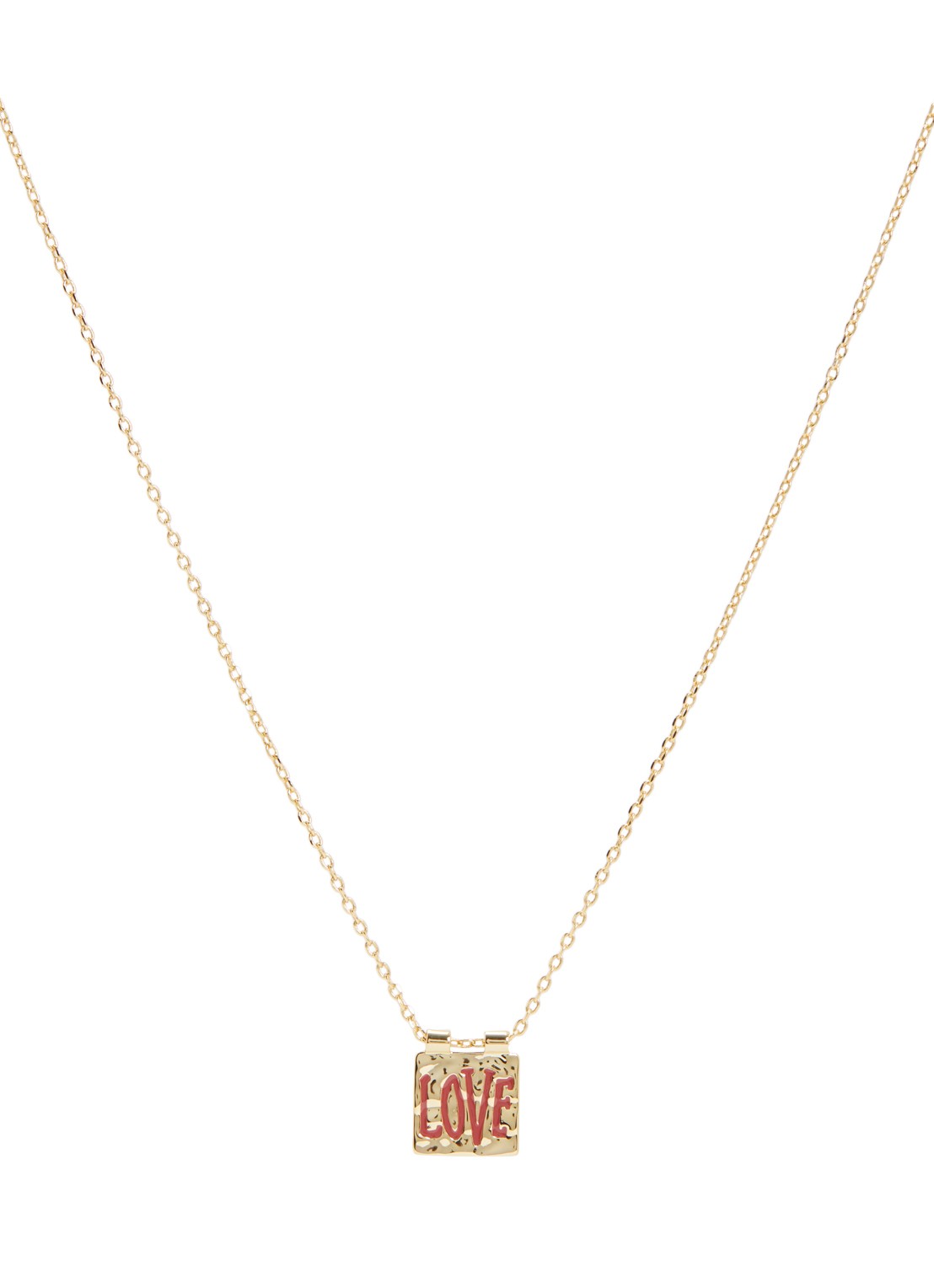 Anna + Nina Love Note ketting verguld - voorkant 3 goud