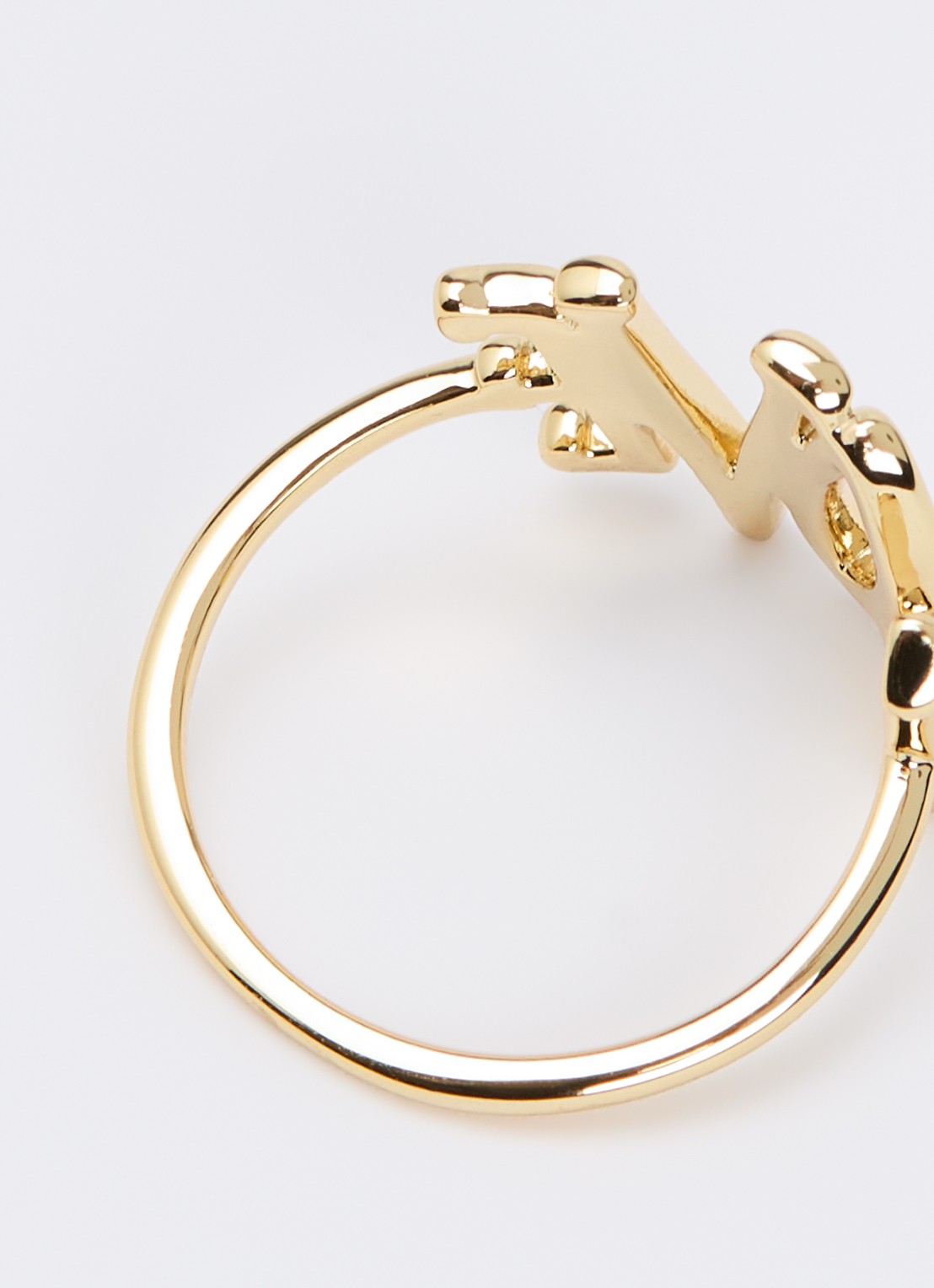 Anna + Nina Love Rules ring verguld - detail 2 goud