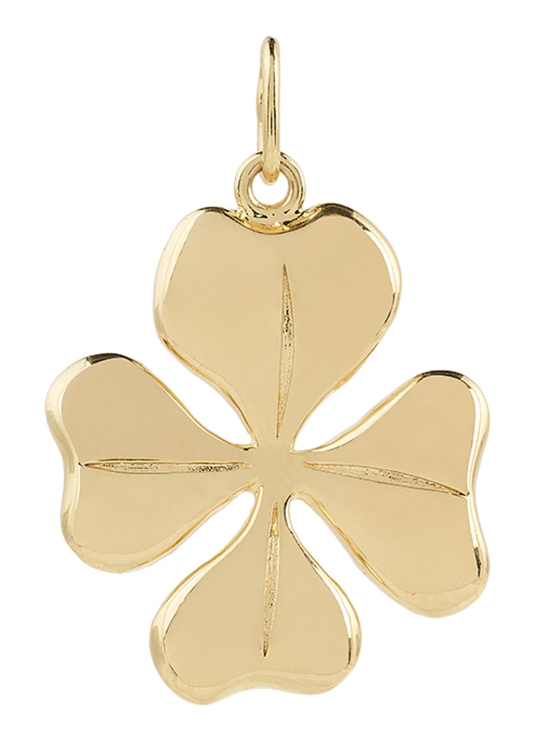 Anna + Nina Lucky Shamrock hanger verguld - voorkant goud