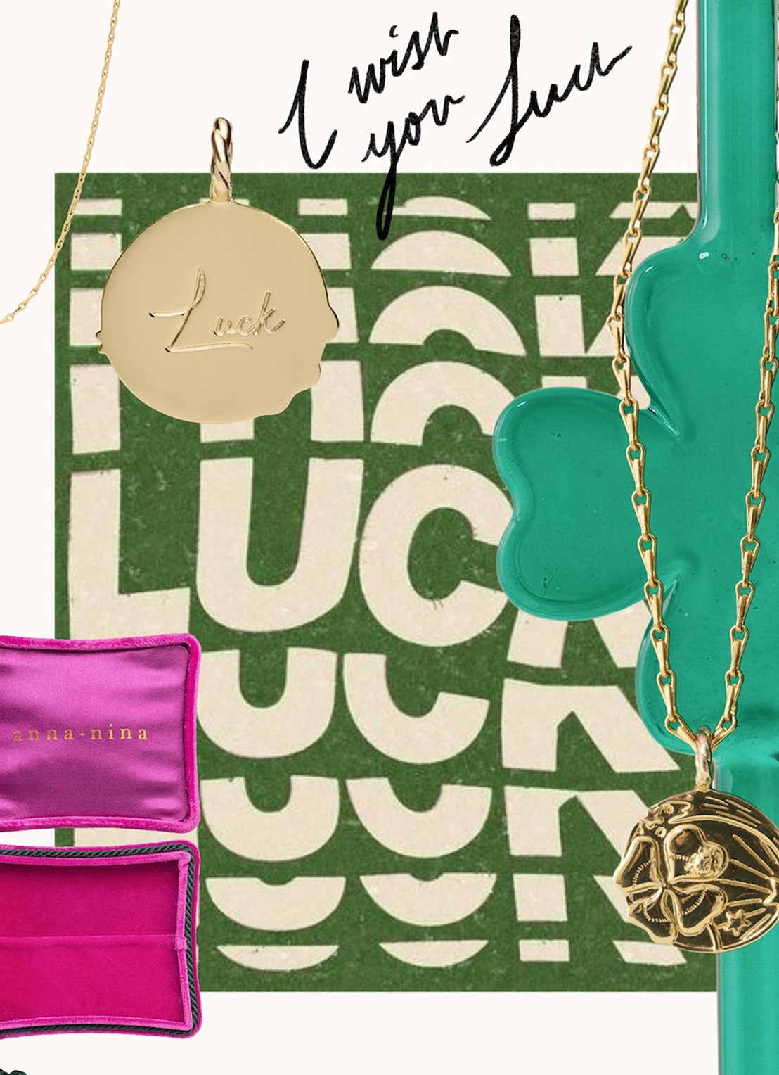 Anna + Nina Memorable luck hanger verguld - detail 5 goud