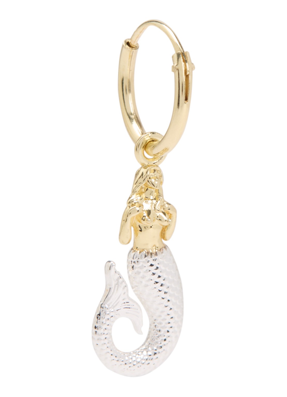 Anna + Nina Mermaid oorring verguld - voorkant goud