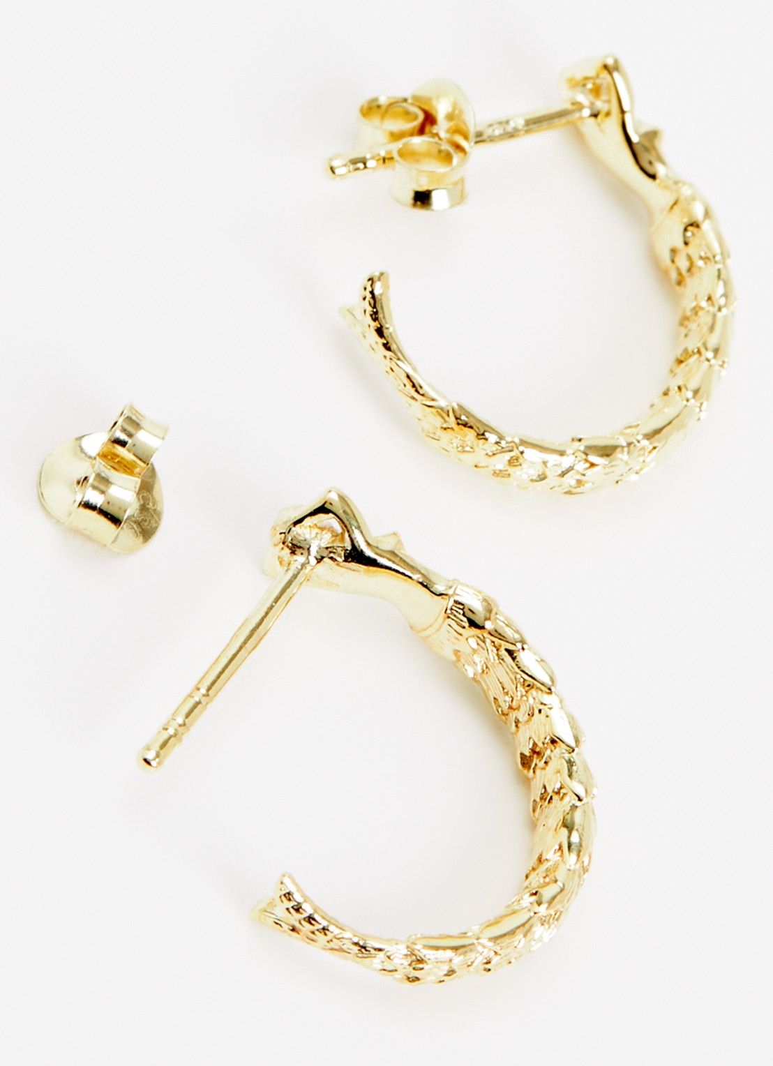 Anna + Nina Mermaid Small oorringen verguld - detail goud