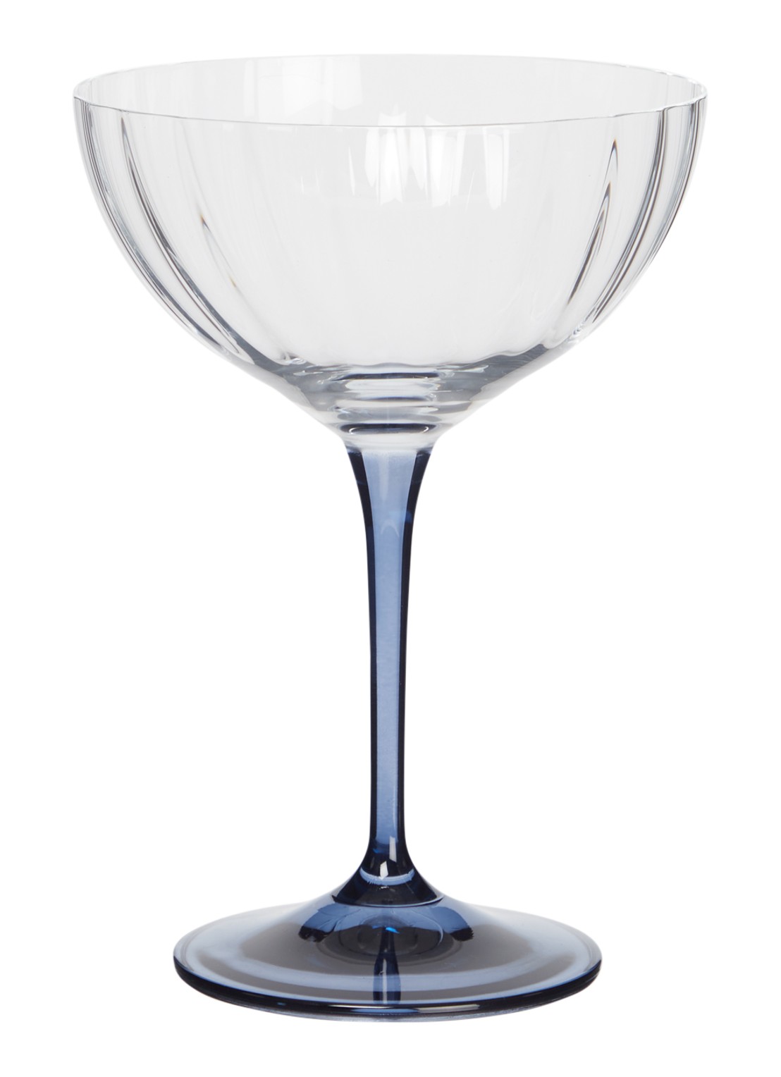 Anna + Nina Ocean champagne glas 15 cl - voorkant staalblauw