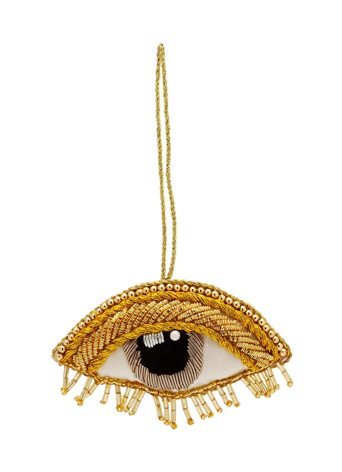 Anna + Nina Oog kersthanger 6 cm - voorkant goud