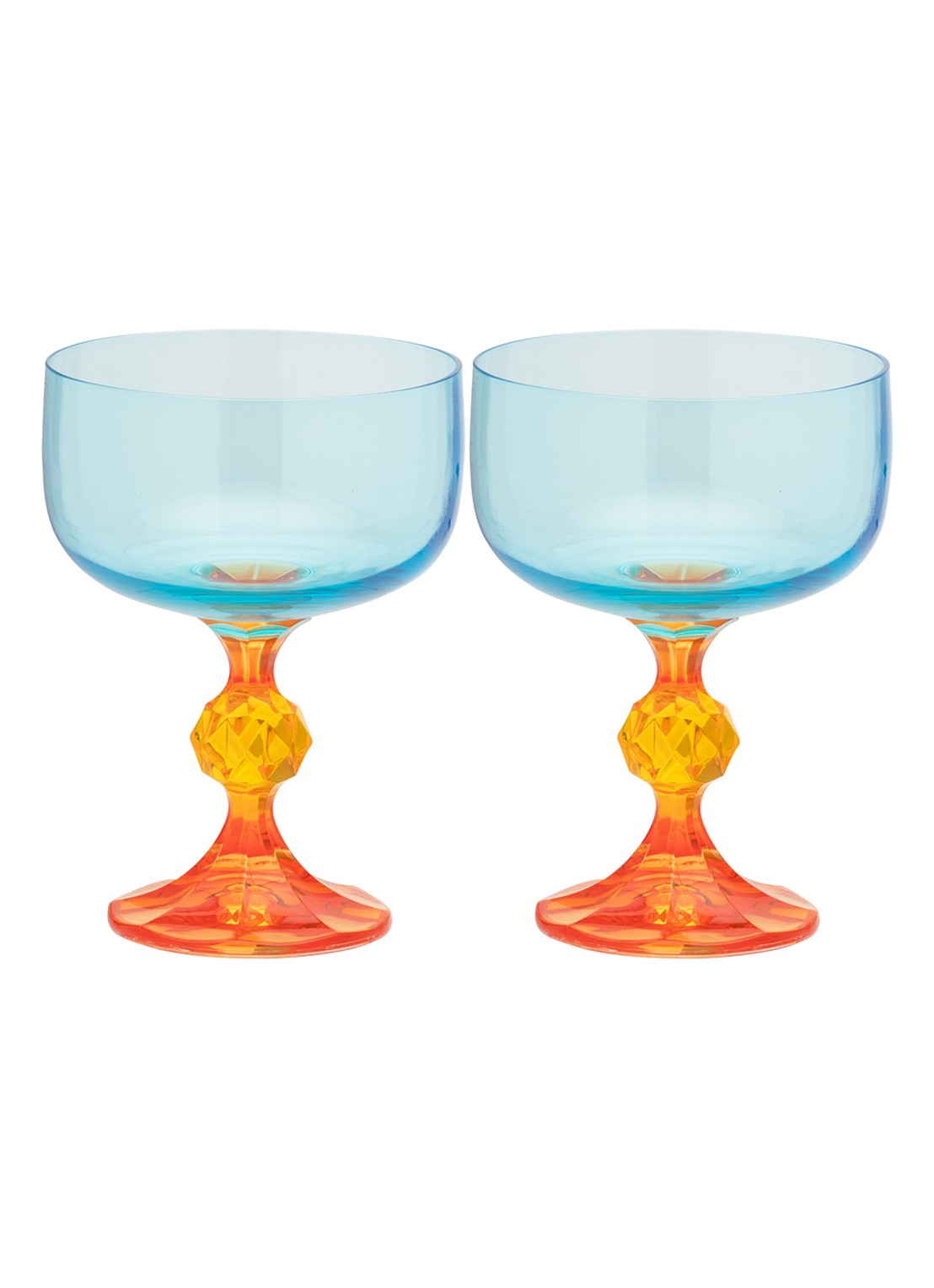 Anna + Nina Paradise cocktailglas set van 2 - detail multicolor