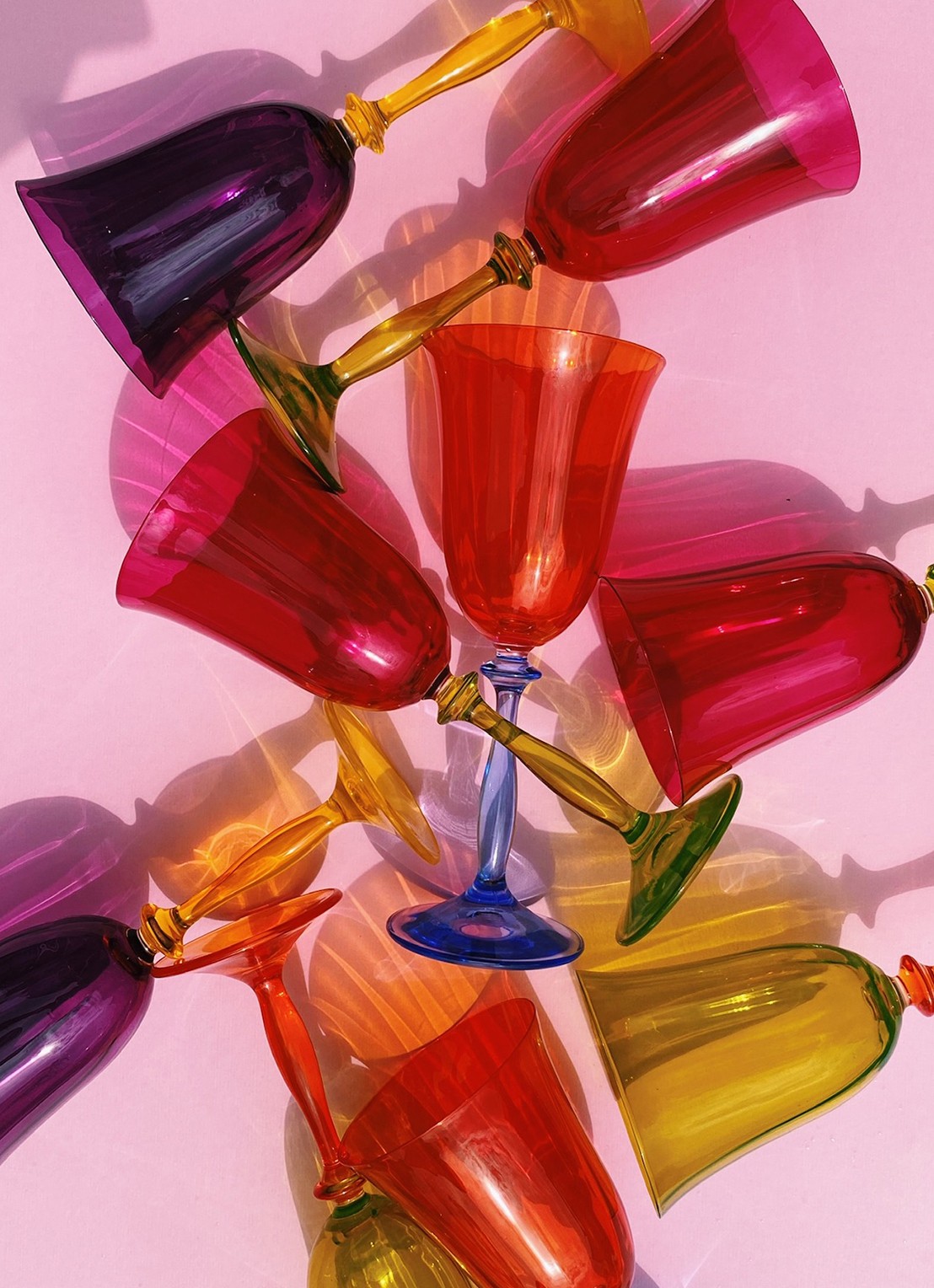 Anna + Nina Paradise witte wijnglas 20 cl - voorkant 2 multicolor