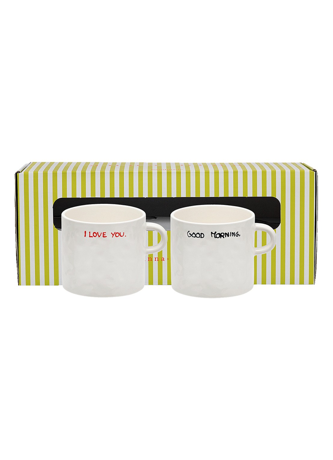 Anna + Nina Perfect Morning mok 50 cl set van 2 - voorkant 3 gebroken wit