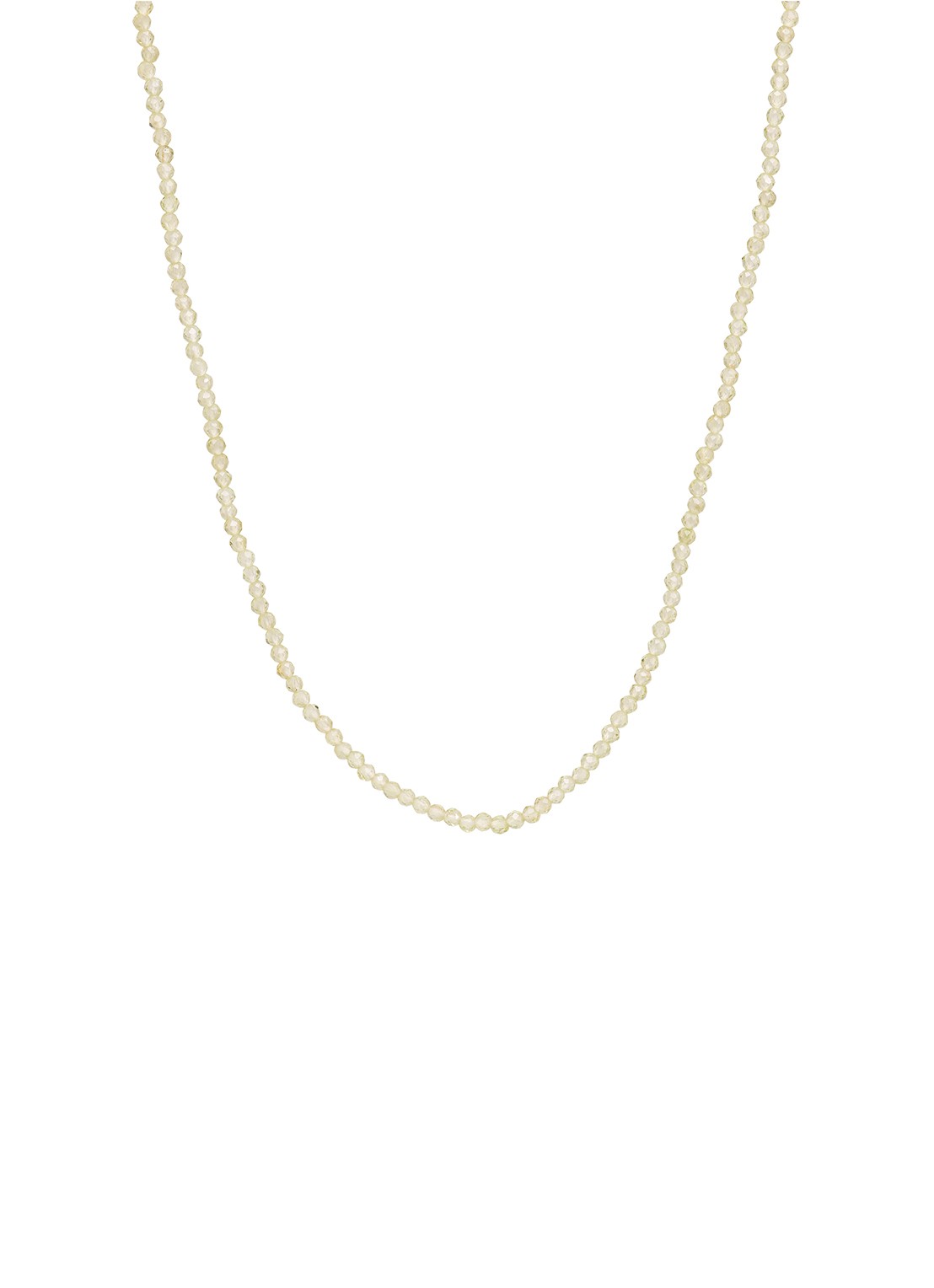 Anna + Nina Peridot Gemstone ketting - voorkant goud