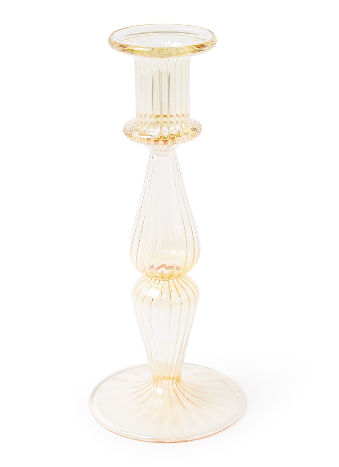 Anna + Nina Phoebe kandelaar 20 cm - voorkant geel