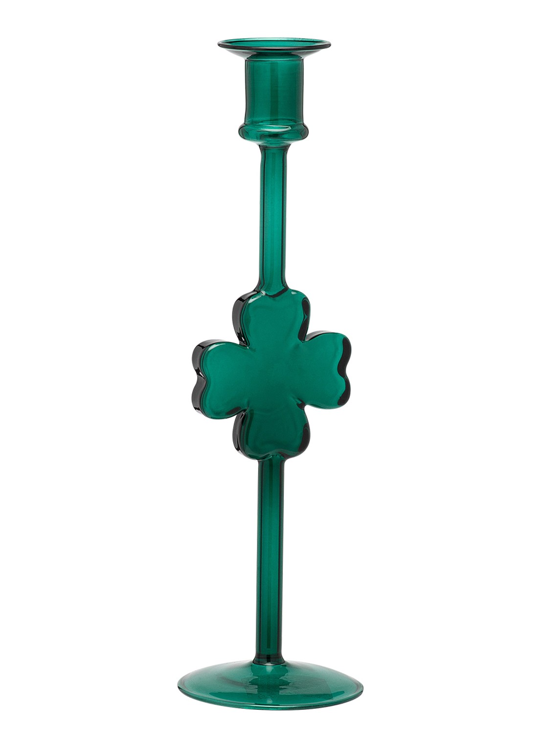 Anna + Nina Shamrock kandelaar 29 cm - voorkant groen