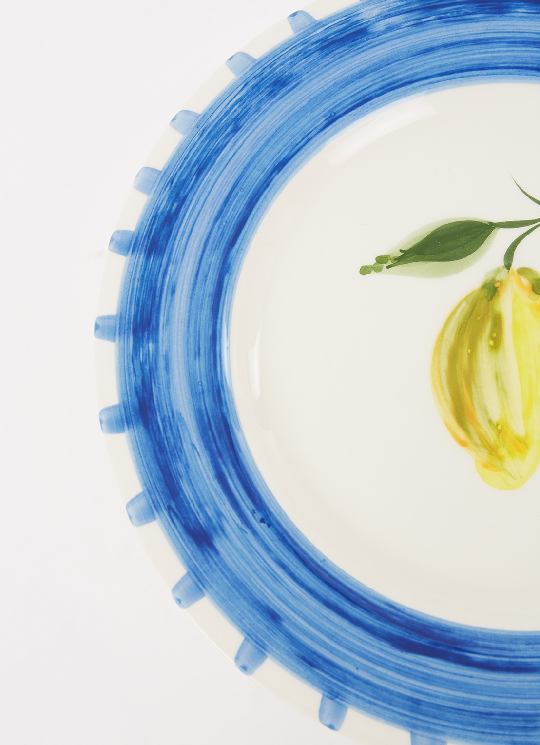 Anna + Nina Sicilian Lemon gebaksbordje 15 cm - detail geel
