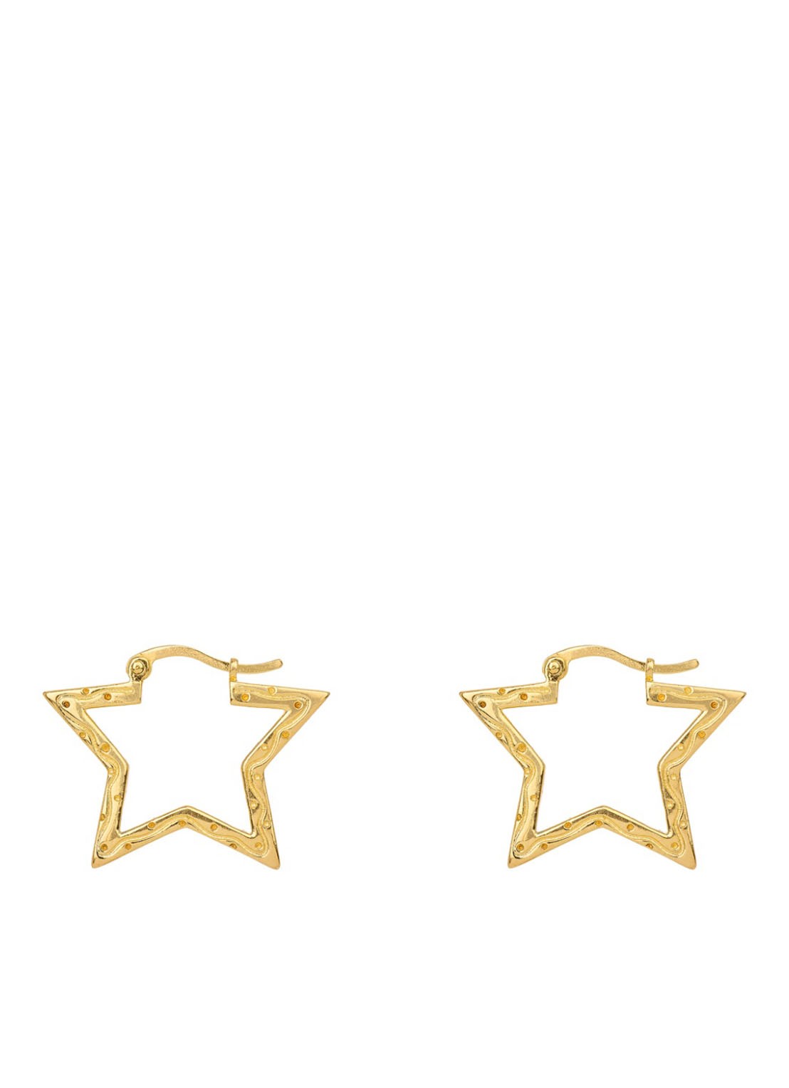 Anna + Nina Small Funky Star oorringen verguld - voorkant goud