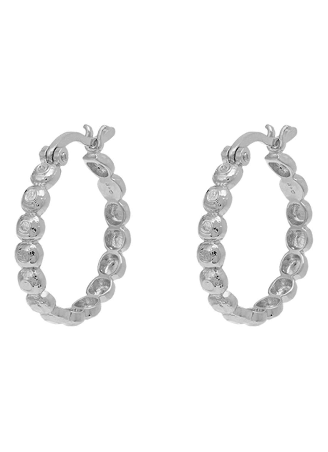 Anna + Nina Small Relic oorringen - voorkant zilver