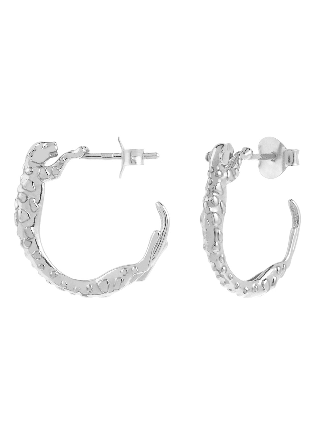 Anna + Nina Small Wild Arc oorringen  - detail 2 zilver