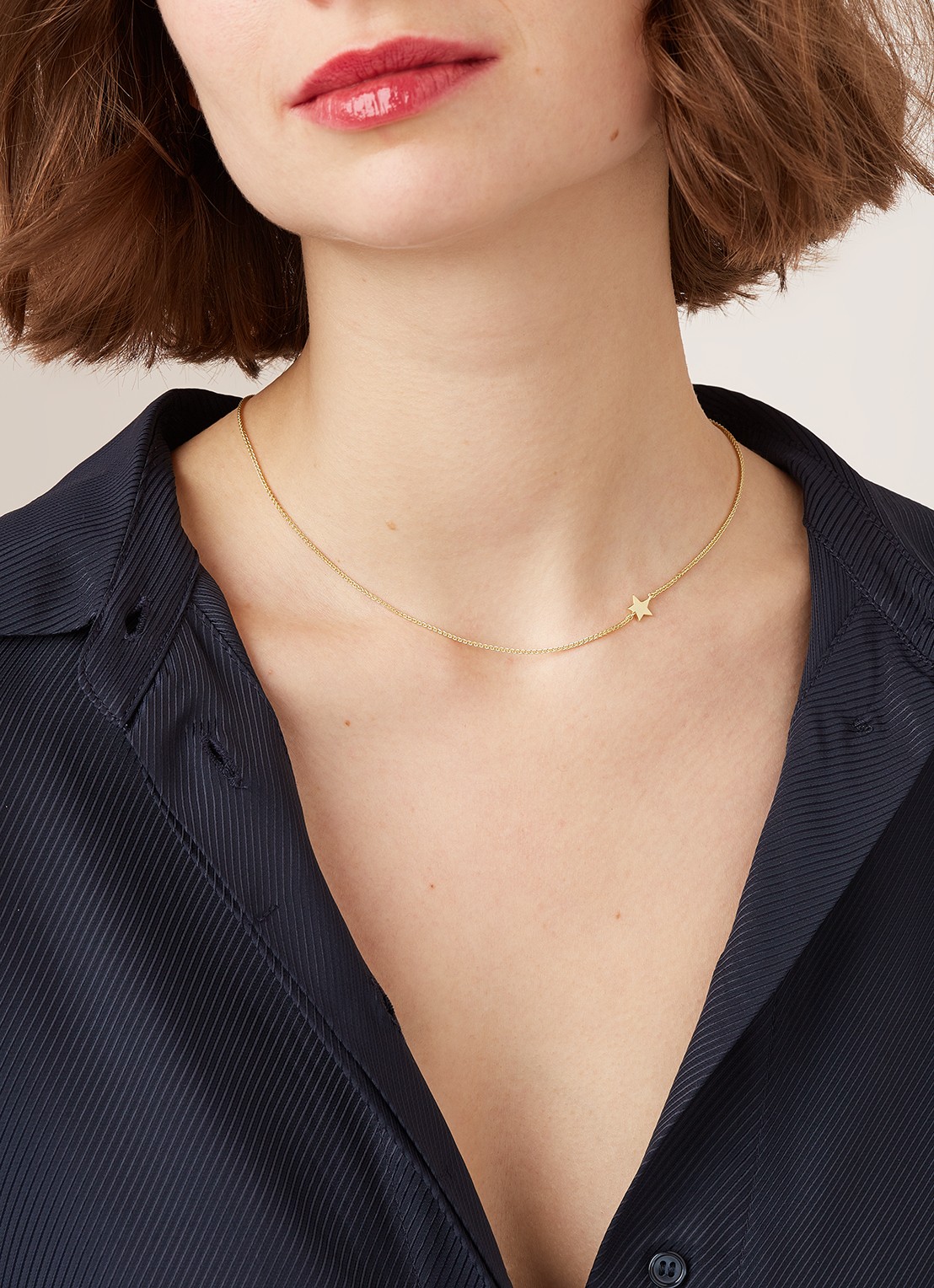 Anna + Nina Stellar Short ketting verguld - voorkant 2 goud