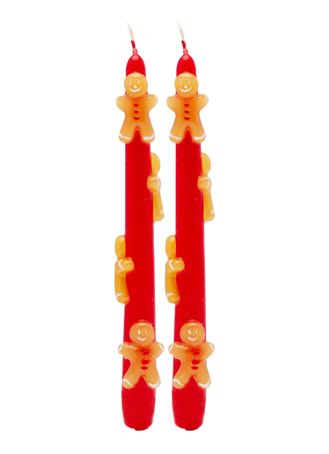Anna + Nina Sweet Gingerbread kaars set van 2  - voorkant 2 rood