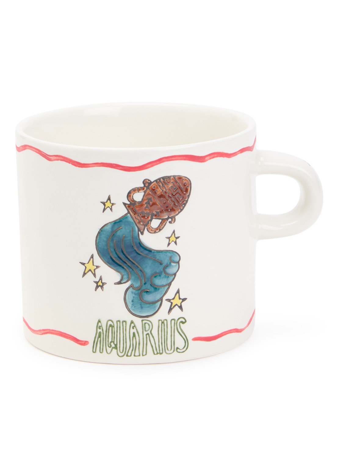 Anna + Nina The Aquarius Zodiac mok 50 cl - voorkant gebroken wit