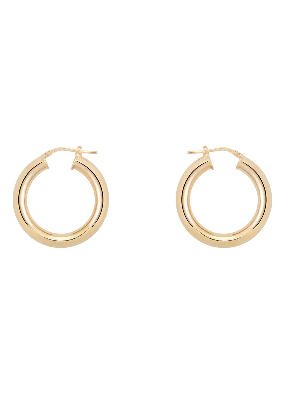 Anna + Nina Thick Plain L oorringen van zilver - detail 3 goud