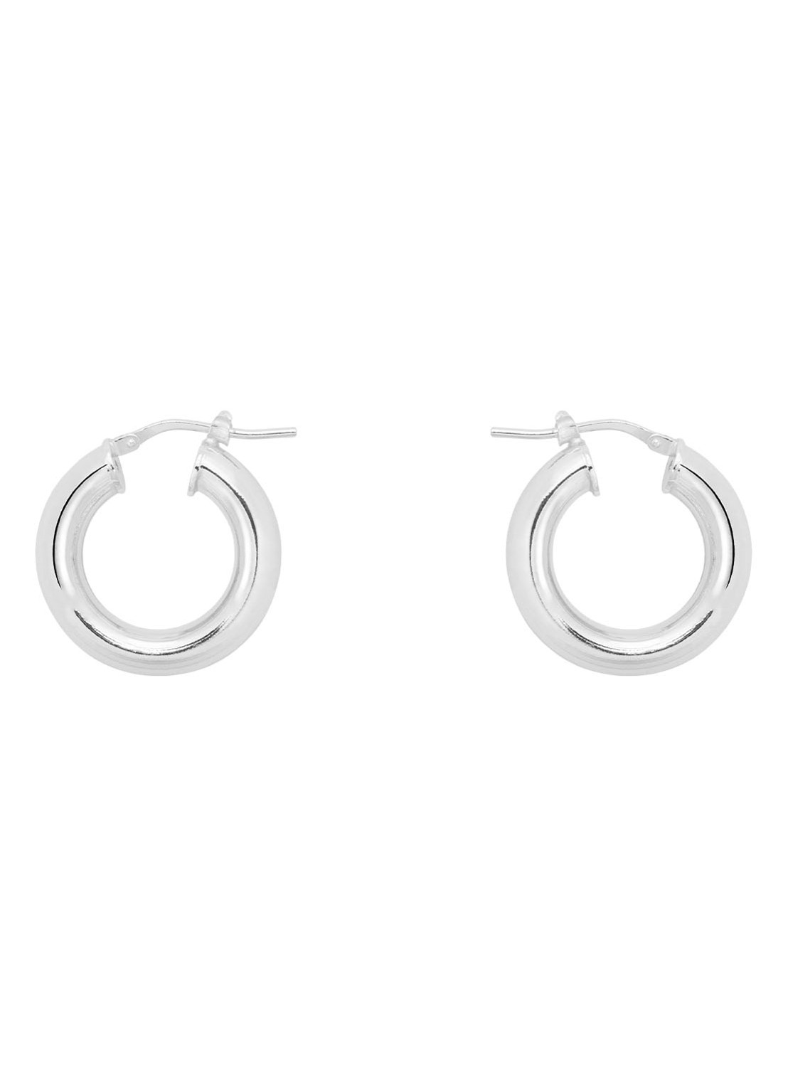 Anna + Nina Thick Plain S oorringen van zilver - detail 3 zilver