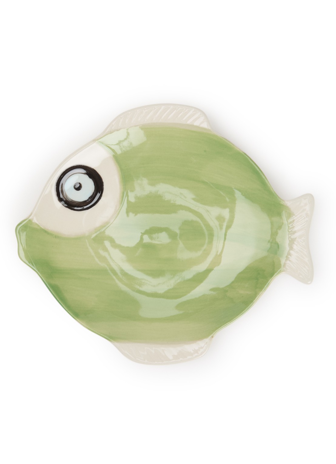 Anna + Nina Tidal Fish serveerschaal 17 cm - voorkant 2 groen