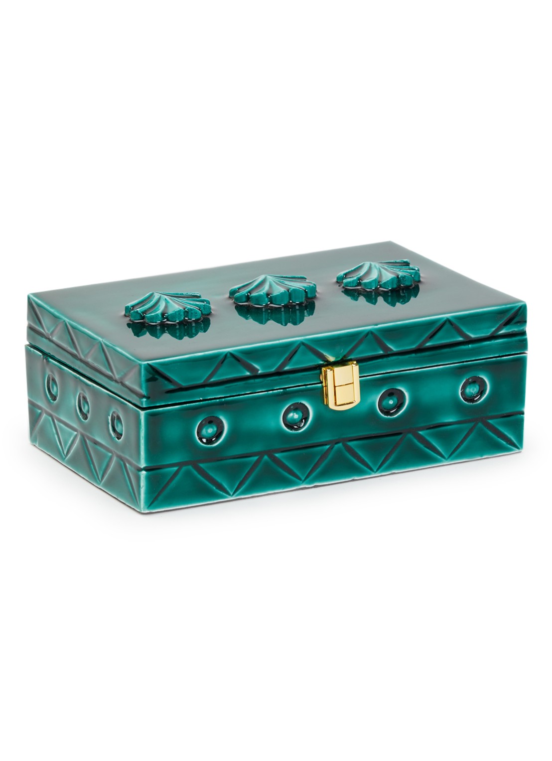 Anna + Nina Tide's Treasure sieradendoos 15 x 22 cm - voorkant groen
