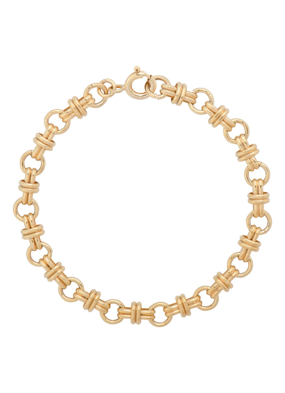 Anna + Nina Twin Rolo armband verguld  - voorkant goud