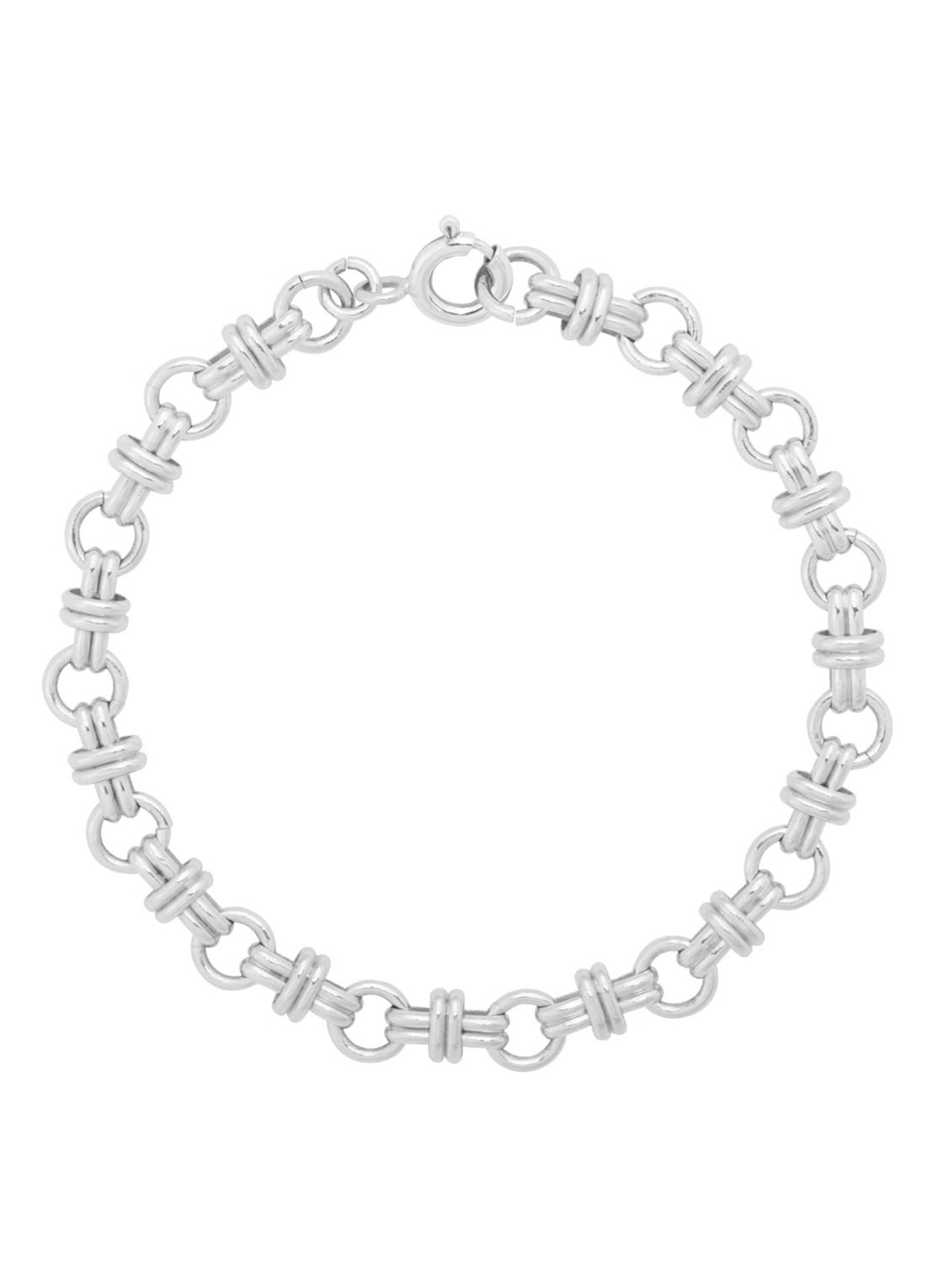 Anna + Nina Twin Rolo armband - voorkant zilver
