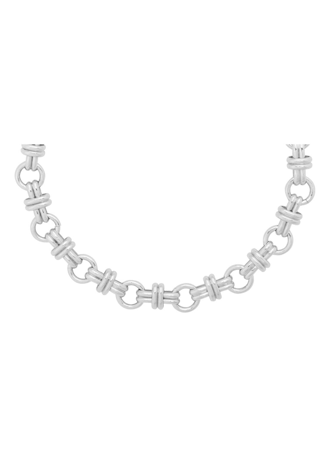 Anna + Nina Twin Rolo armband - voorkant 2 zilver