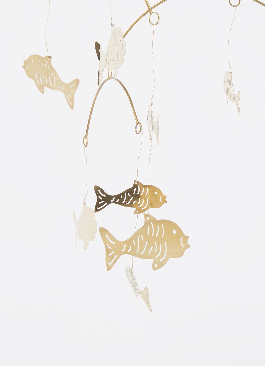 Anna + Nina Under THe Sea Brass mobiel 29 cm - voorkant 2 goud