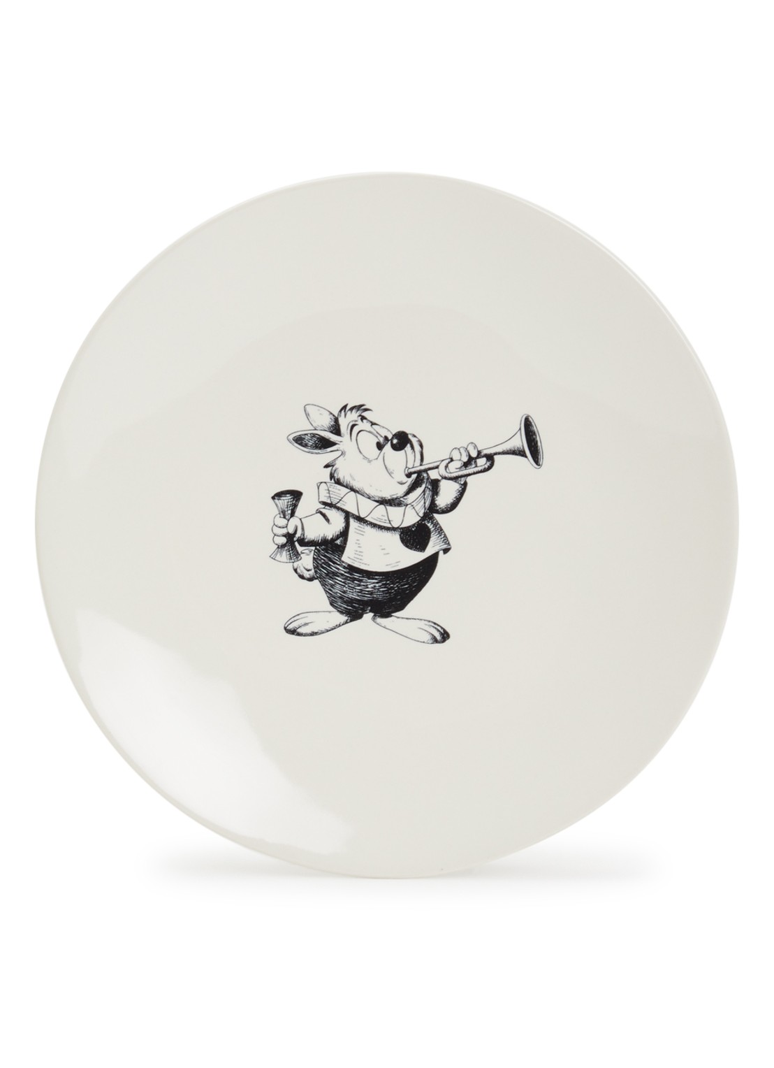 Anna + Nina White Rabbit's Delight gebaksbordje 15 cm - voorkant gebroken wit